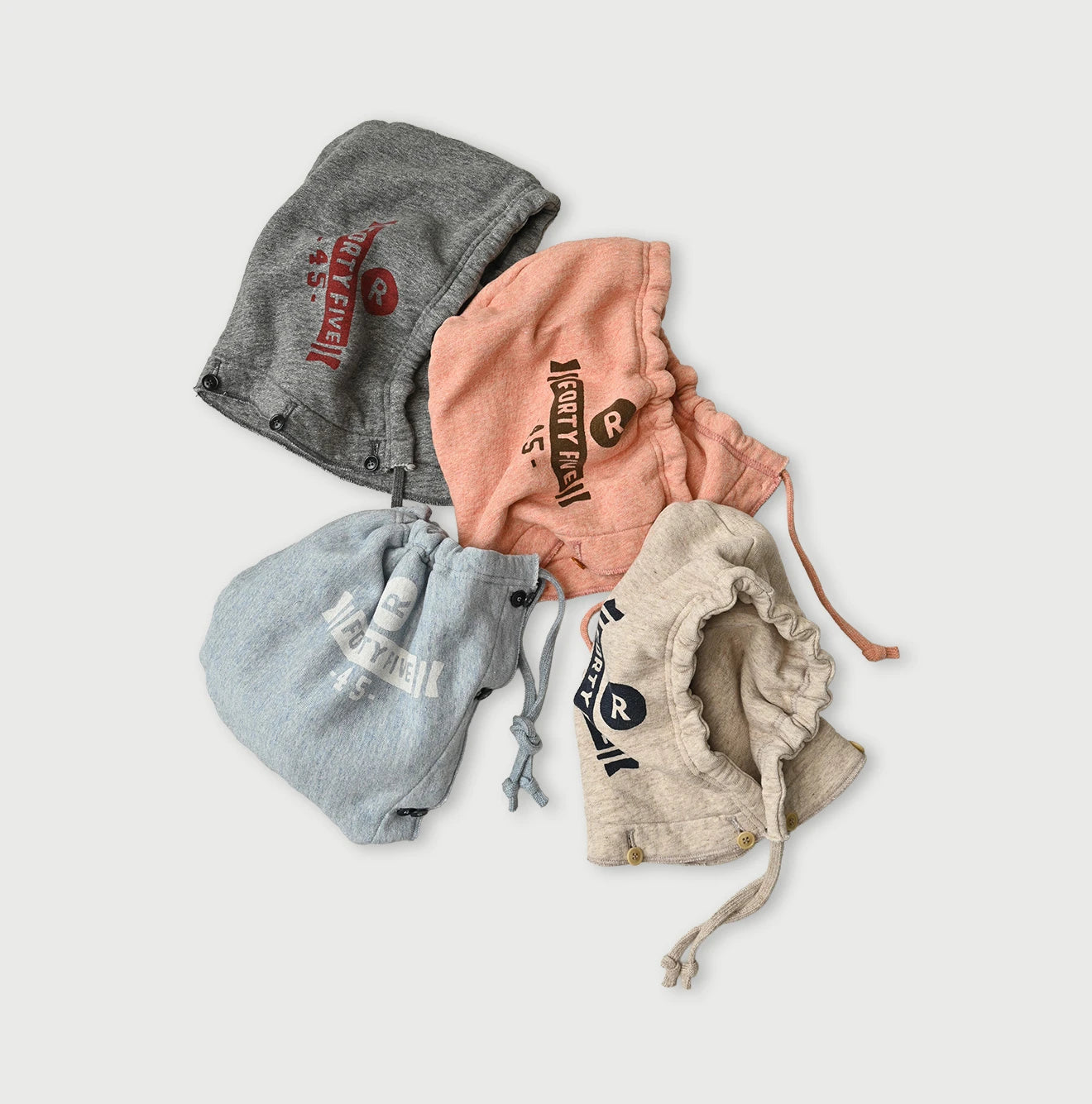 Top College Print Urake Drawn-String Hood