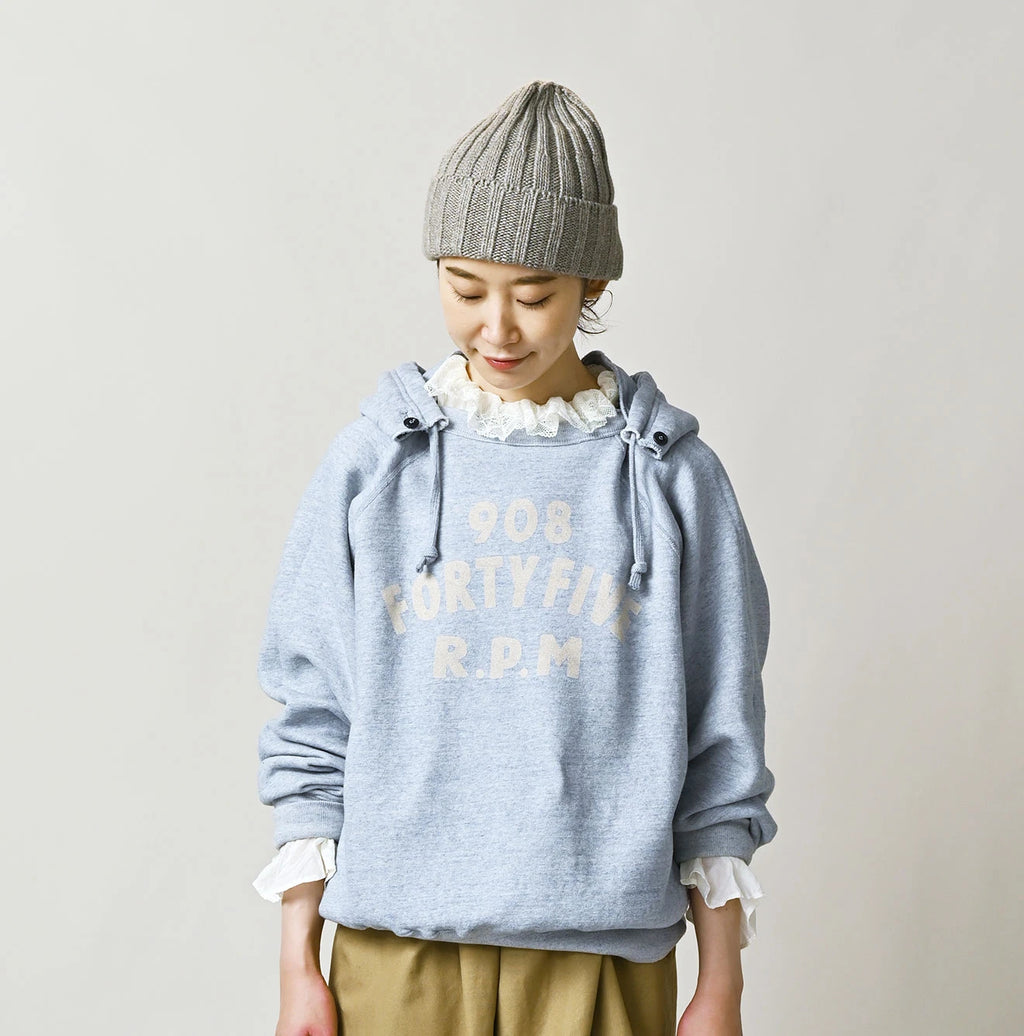 Top College Print Urake Drawn-String Hood