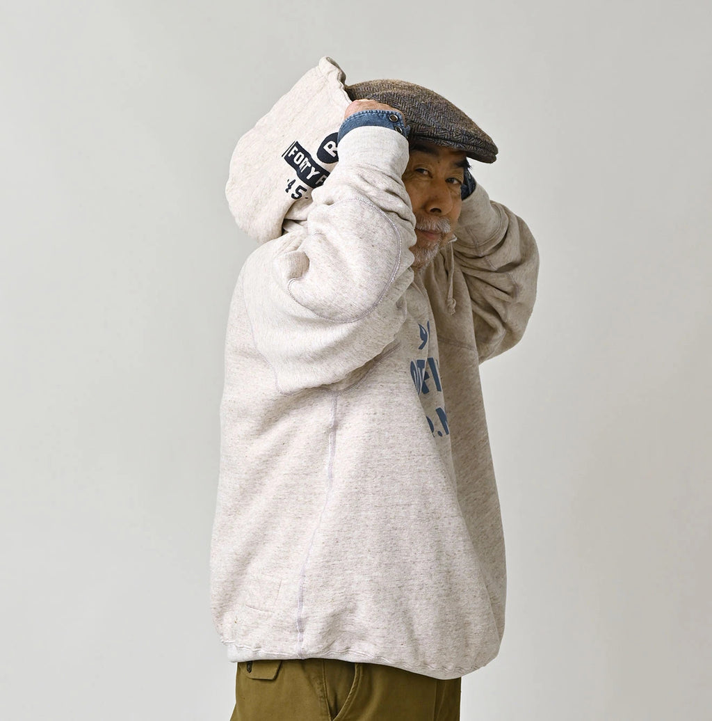 Top College Print Urake Drawn-String Hood