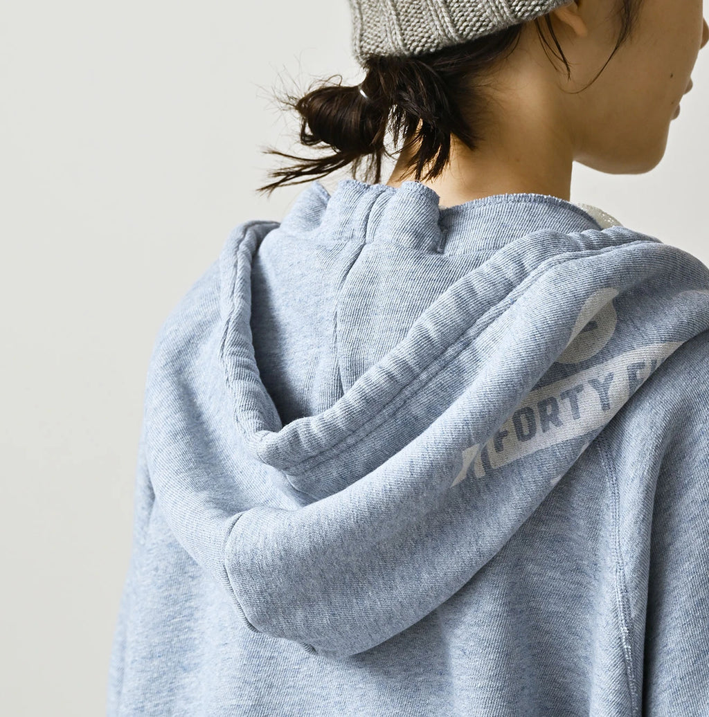 Top College Print Urake Drawn-String Hood