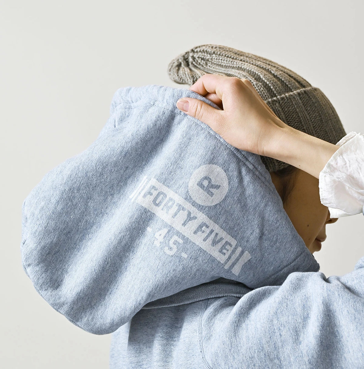 Top College Print Urake Drawn-String Hood