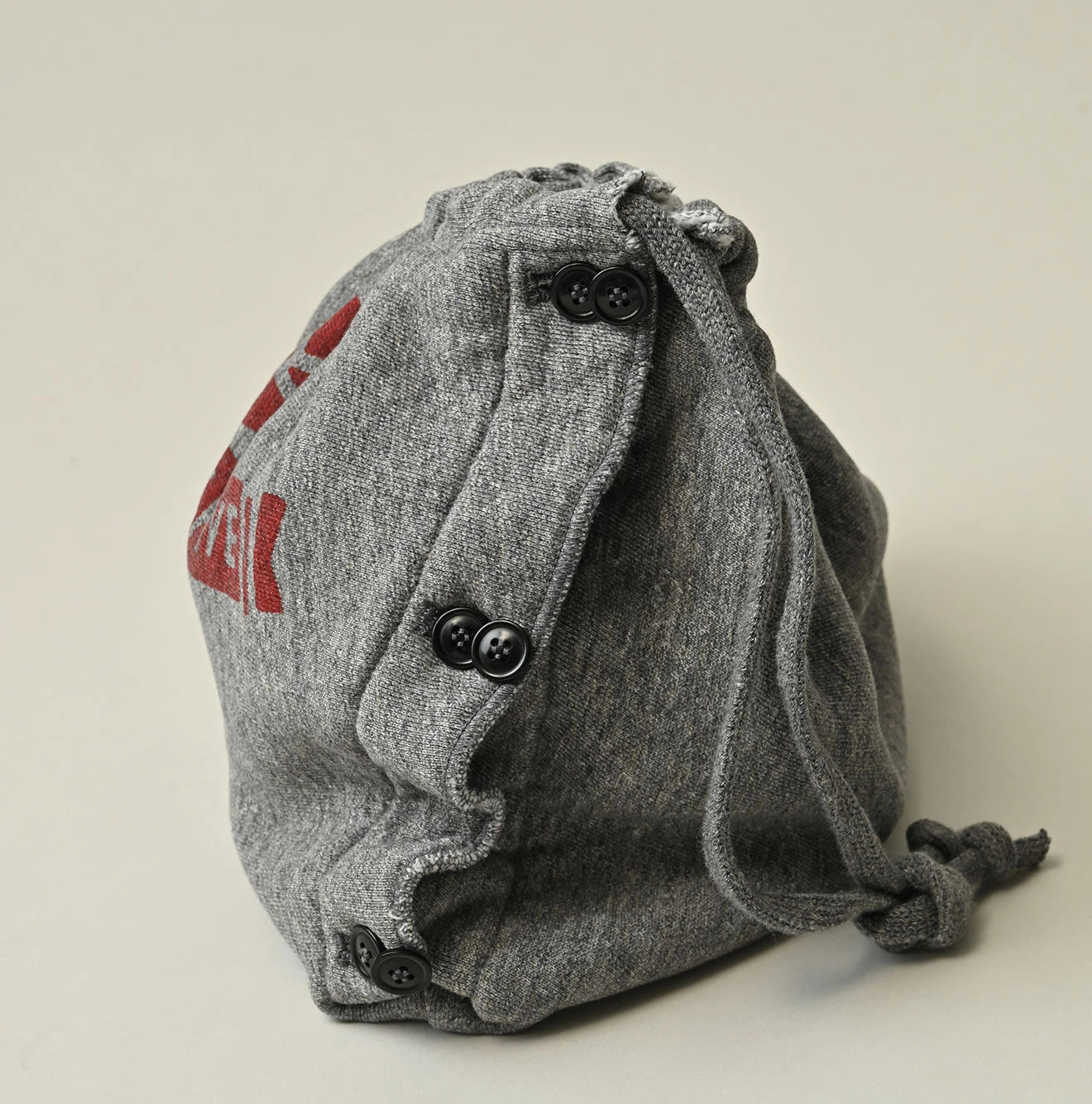 Top College Print Urake Drawn-String Hood