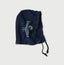 Indigo College Print Urake Drawn-String Hood