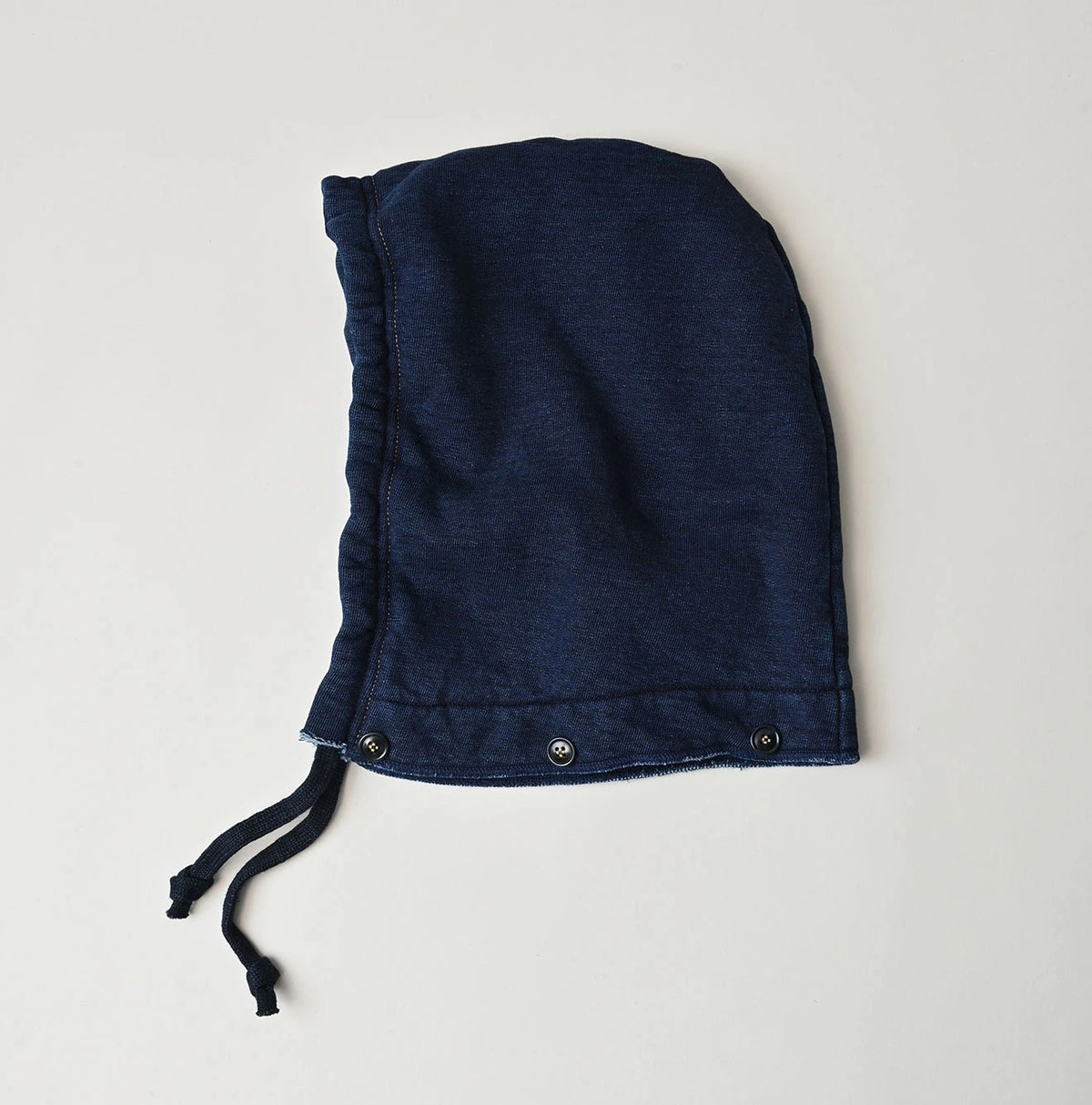 Indigo College Print Urake Drawn-String Hood