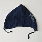 Indigo College Print Urake Drawn-String Hood