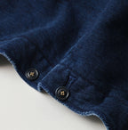 Indigo College Print Urake Drawn-String Hood