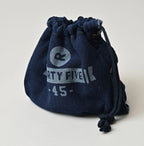 Indigo College Print Urake Drawn-String Hood