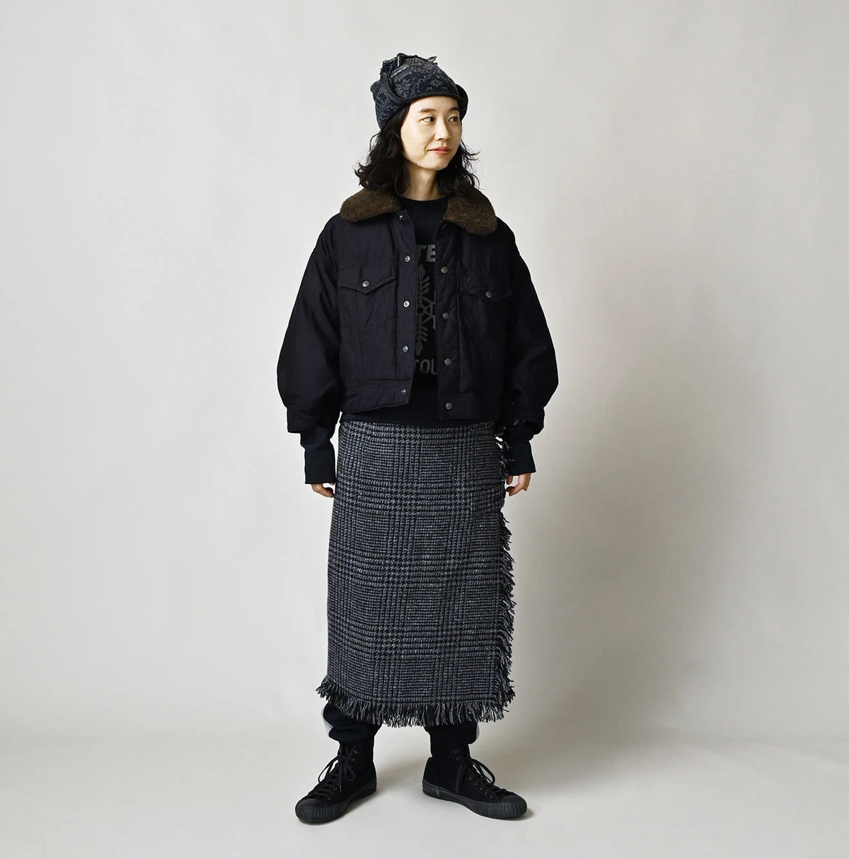 Indigo Thin Back Satin x Nylon Annie G Blouson