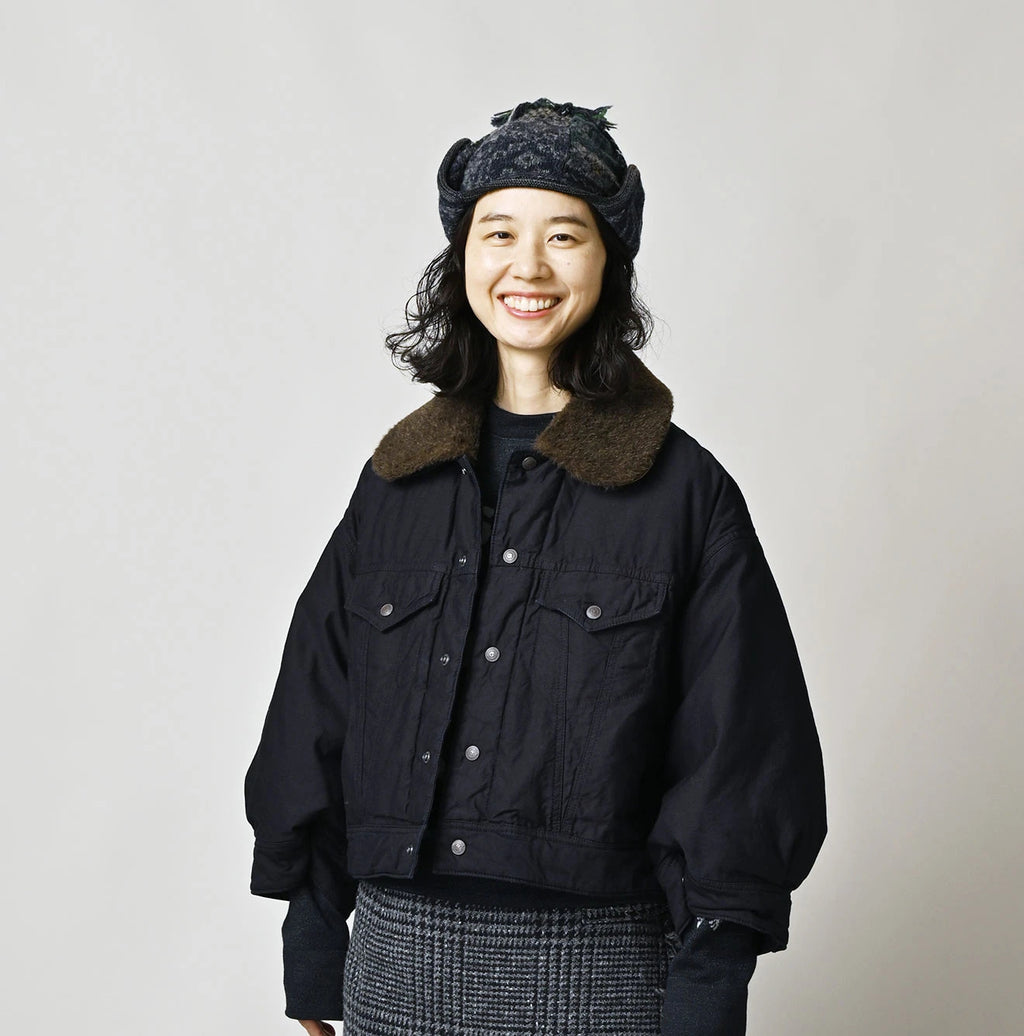 Indigo Thin Back Satin x Nylon Annie G Blouson