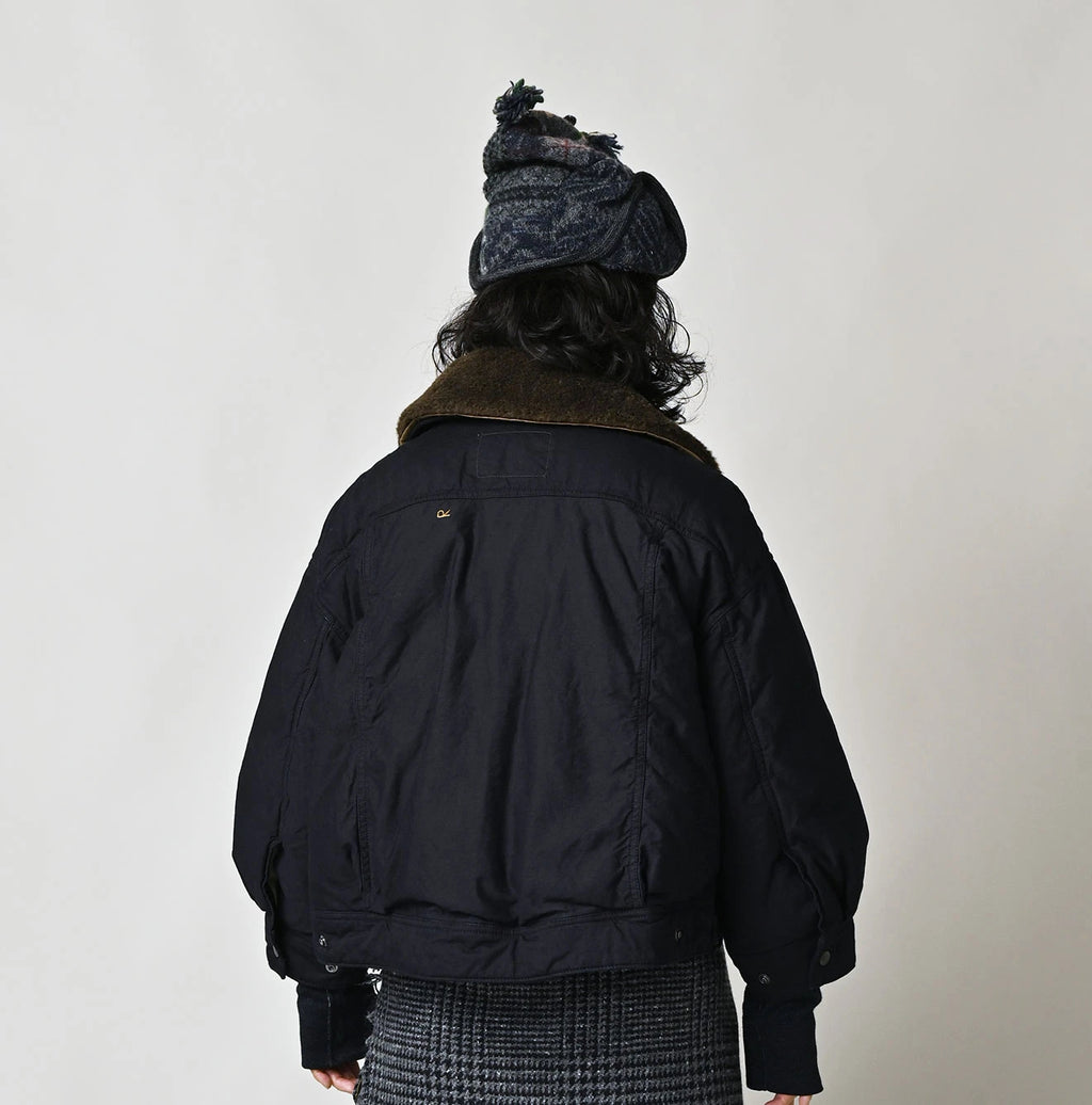 Indigo Thin Back Satin x Nylon Annie G Blouson