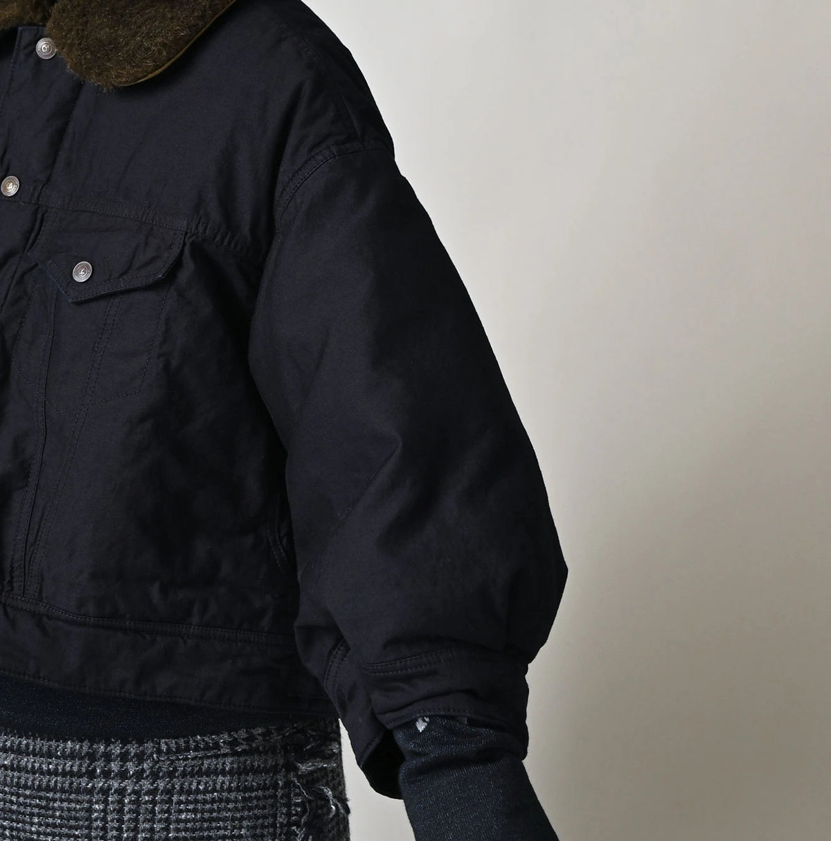 Indigo Thin Back Satin x Nylon Annie G Blouson