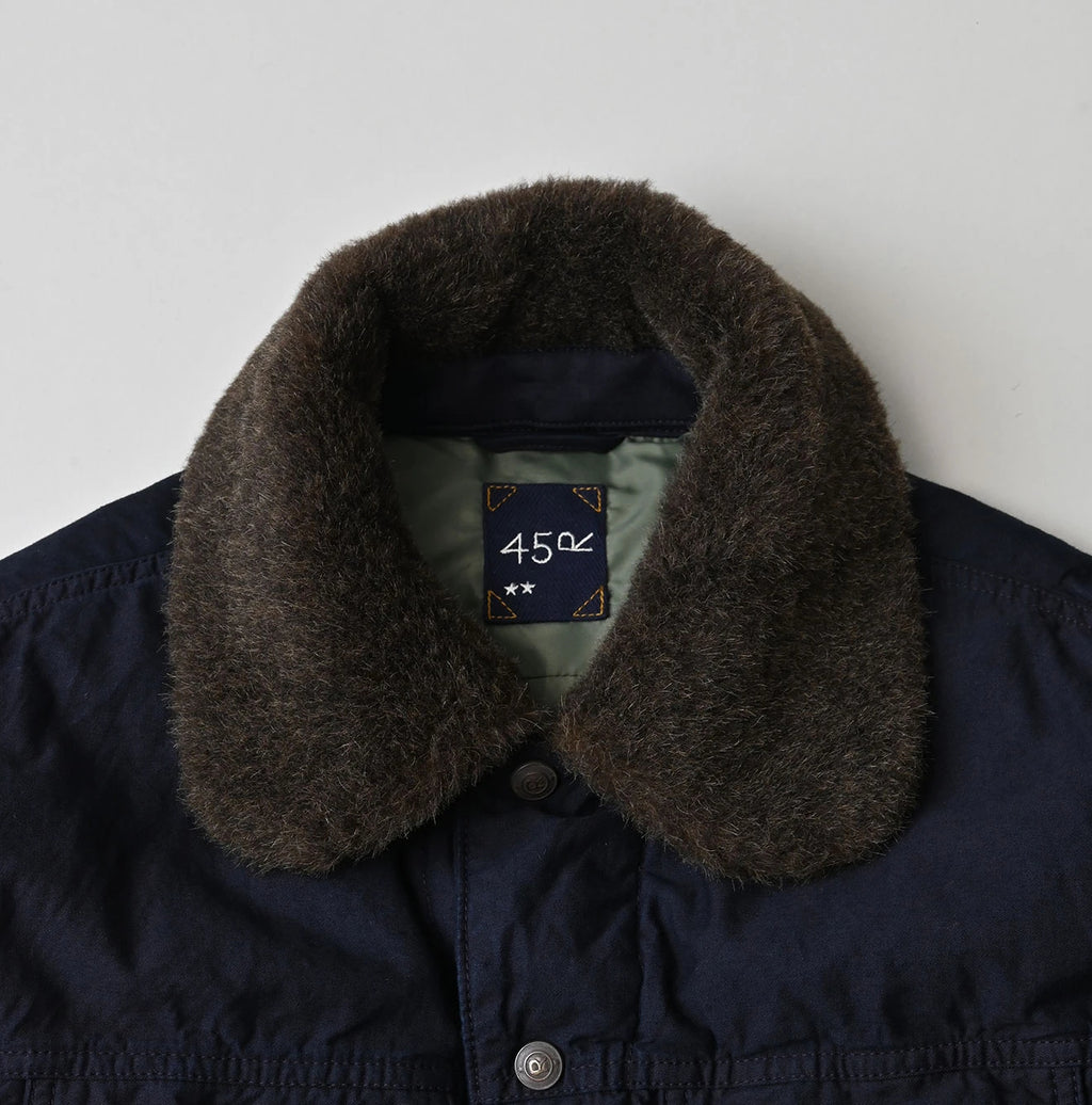 Indigo Thin Back Satin x Nylon Annie G Blouson