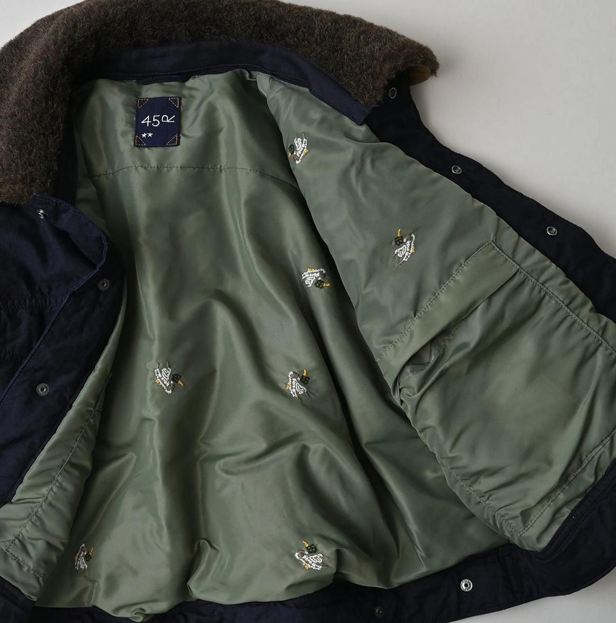 Indigo Thin Back Satin x Nylon Annie G Blouson