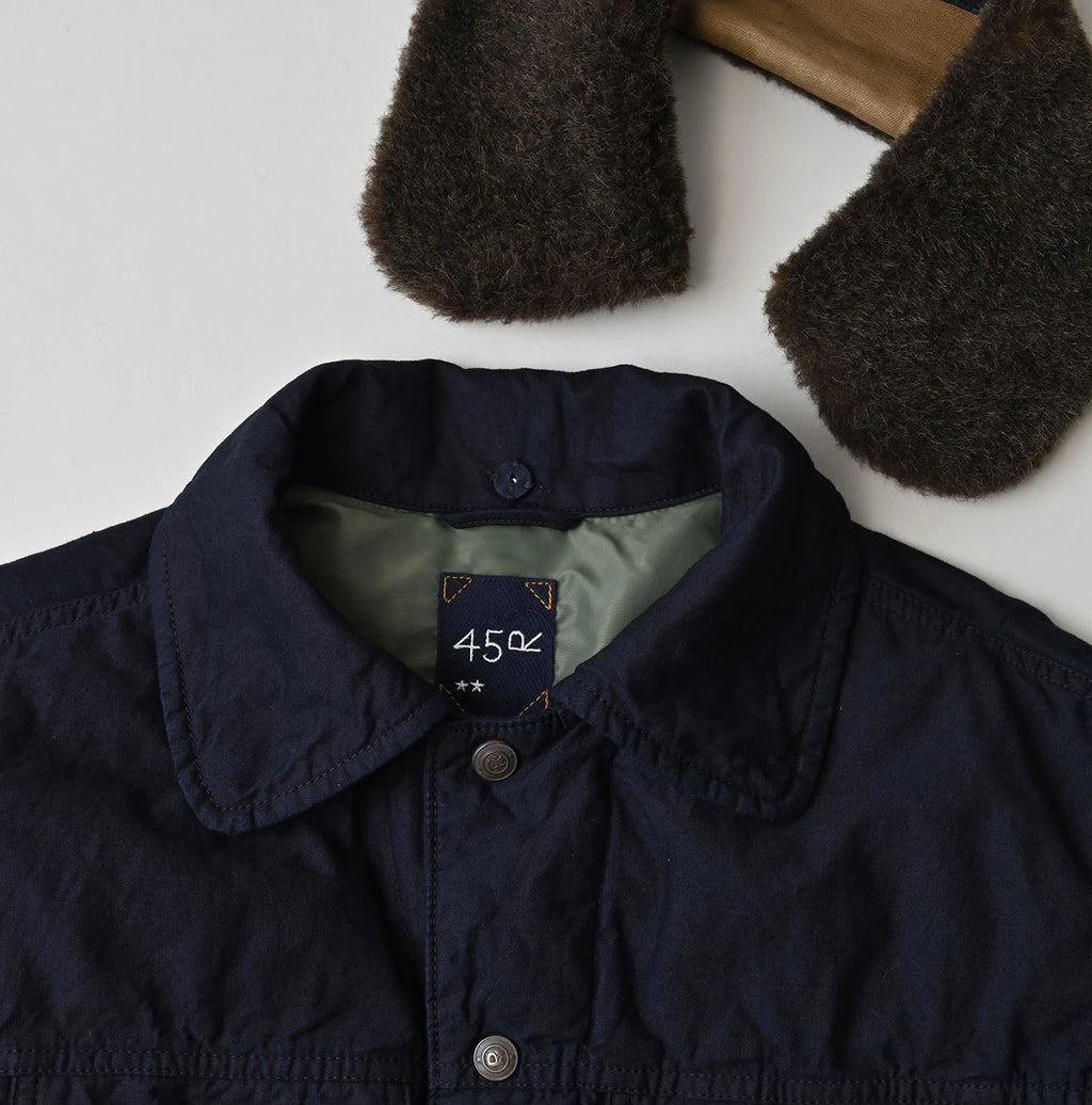 Indigo Thin Back Satin x Nylon Annie G Blouson