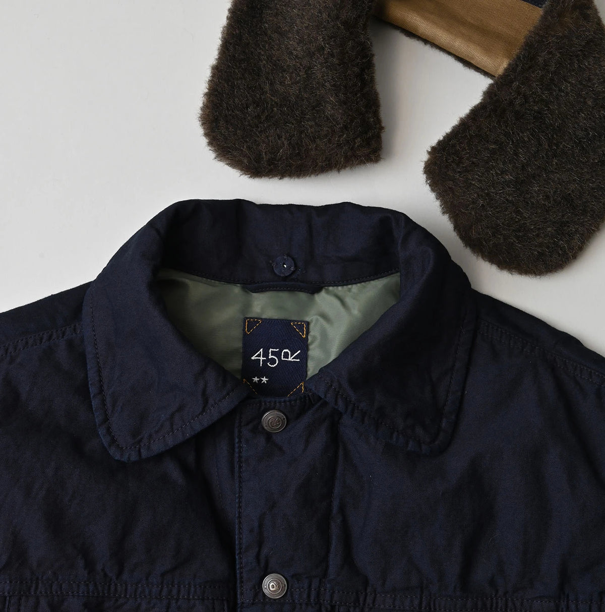 Indigo Thin Back Satin x Nylon Annie G Blouson