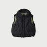 Indigo Thin Back Satin x Nylon Dumbo Collar Flare Vest