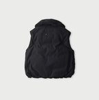 Indigo Thin Back Satin x Nylon Dumbo Collar Flare Vest