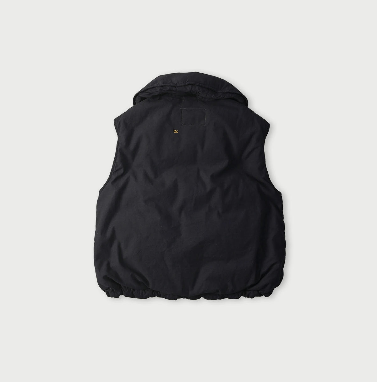 Indigo Thin Back Satin x Nylon Dumbo Collar Flare Vest