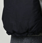 Indigo Thin Back Satin x Nylon Dumbo Collar Flare Vest