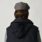 Indigo Thin Back Satin x Nylon Dumbo Collar Flare Vest