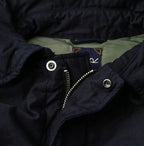 Indigo Thin Back Satin x Nylon Dumbo Collar Flare Vest