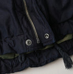 Indigo Thin Back Satin x Nylon Dumbo Collar Flare Vest