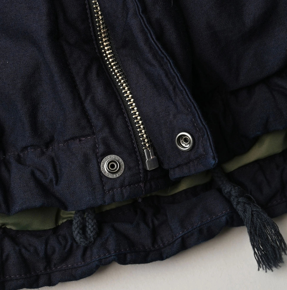 Indigo Thin Back Satin x Nylon Dumbo Collar Flare Vest