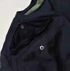 Indigo Thin Back Satin x Nylon Dumbo Collar Flare Vest