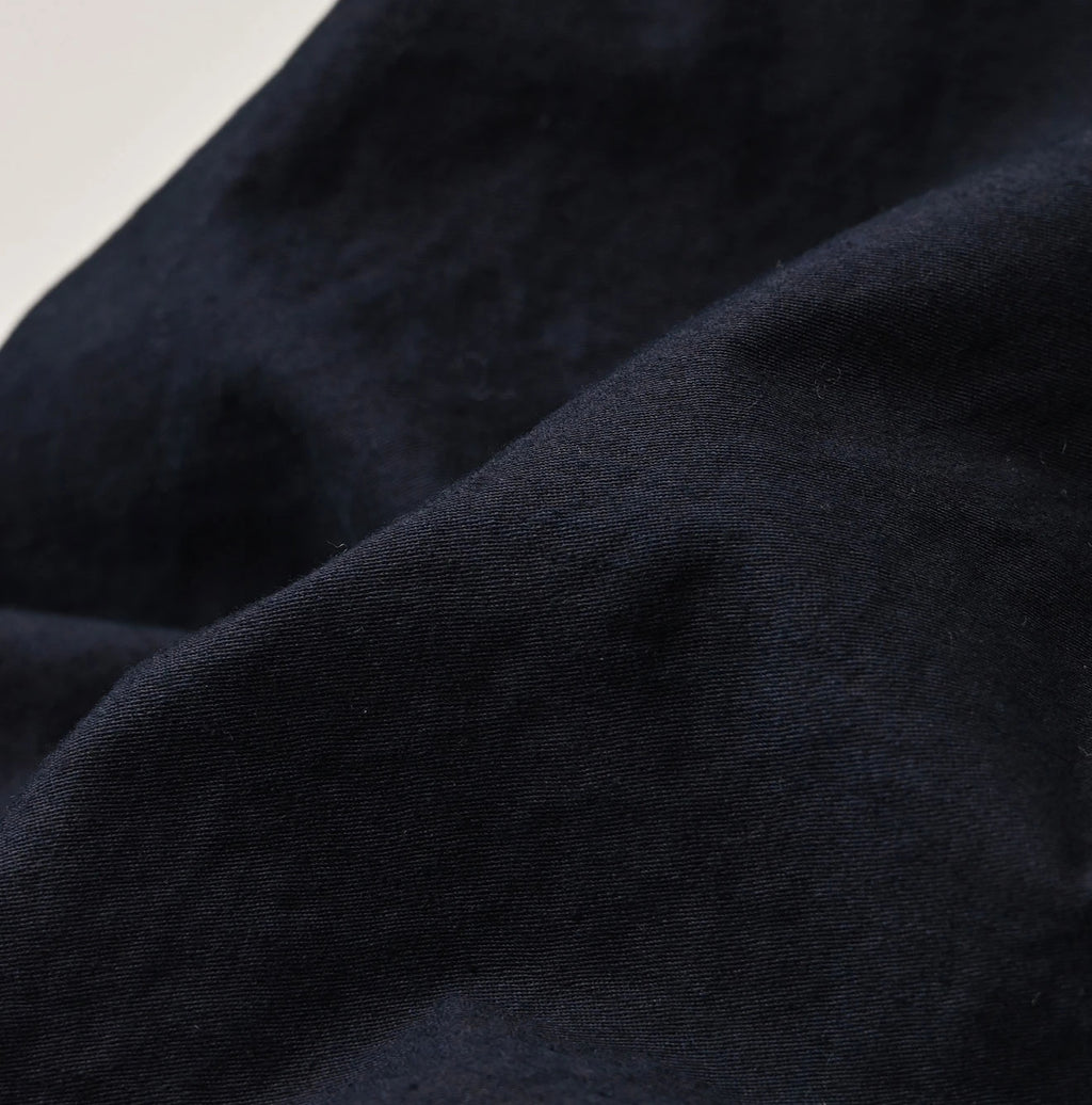 Indigo Thin Back Satin x Nylon Dumbo Collar Flare Vest