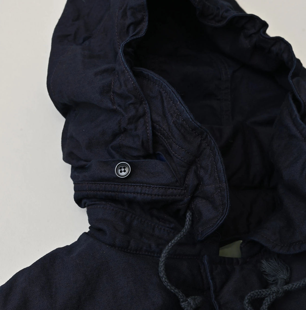 Indigo Thin Back Satin x Nylon Dumbo Collar Flare Vest