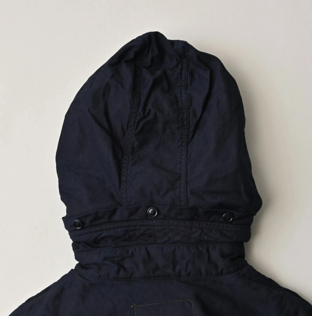 Indigo Thin Back Satin x Nylon Dumbo Collar Flare Vest