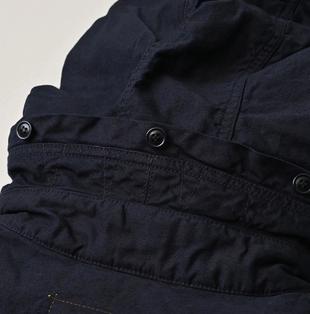 Indigo Thin Back Satin x Nylon Dumbo Collar Flare Vest