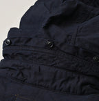 Indigo Thin Back Satin x Nylon Dumbo Collar Flare Vest