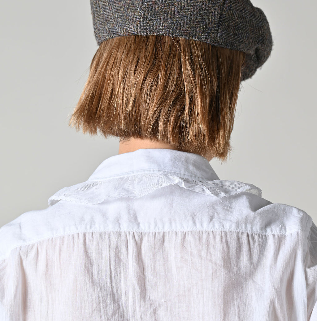 Indian Khadi Tulle Frill Blouse Detail