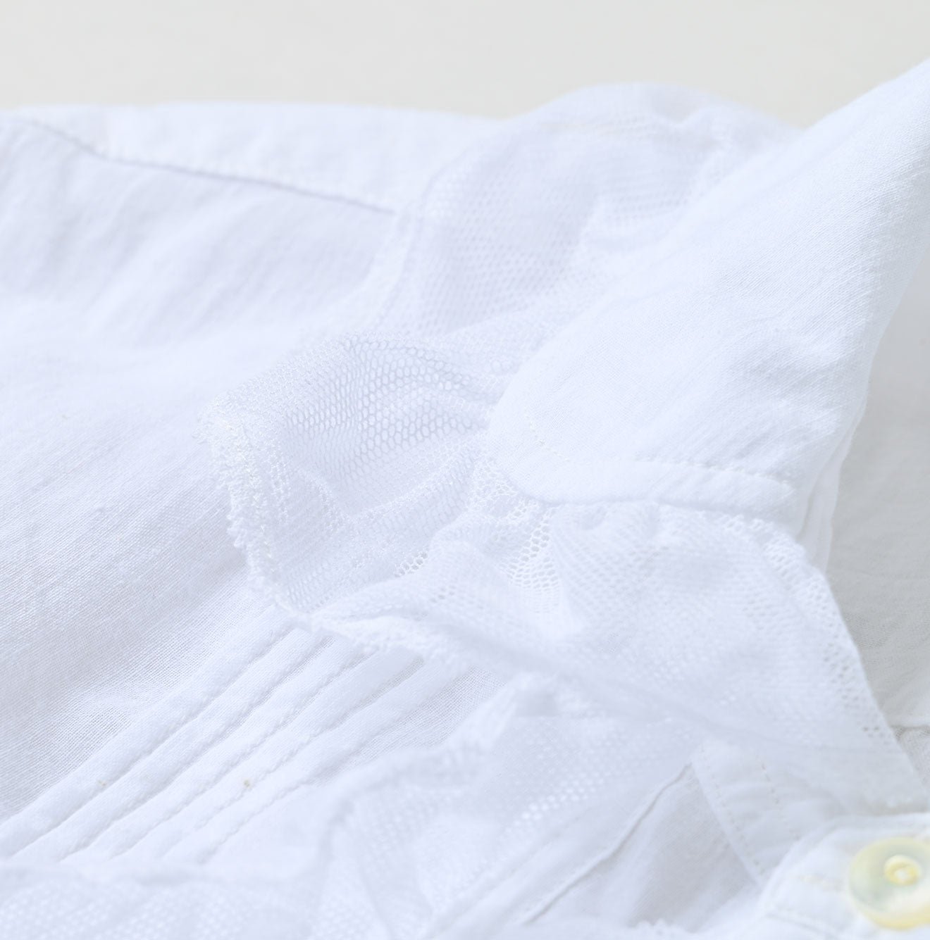 Indian Khadi Tulle Frill Blouse Detail