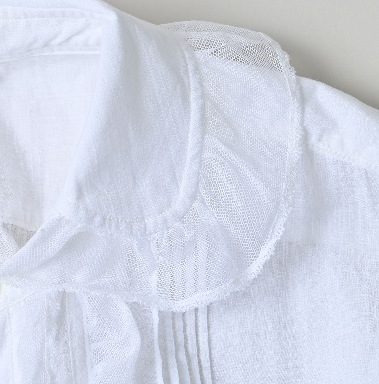 Indian Khadi Tulle Frill Blouse Detail