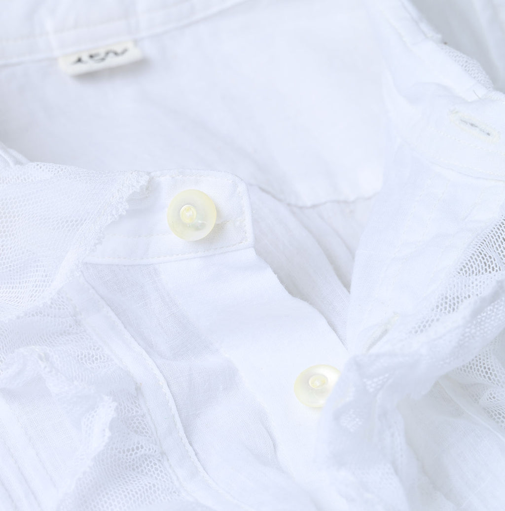 Indian Khadi Tulle Frill Blouse Detail