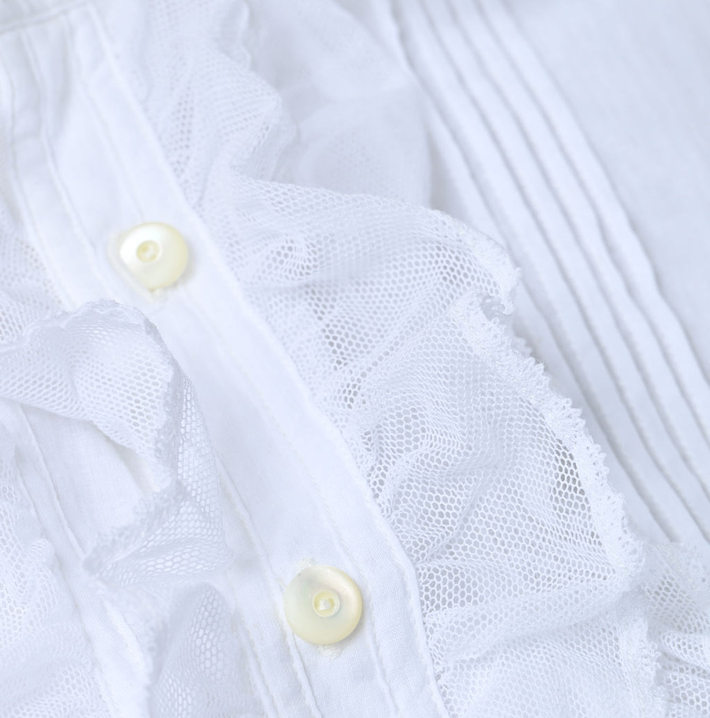 Indian Khadi Tulle Frill Blouse Detail