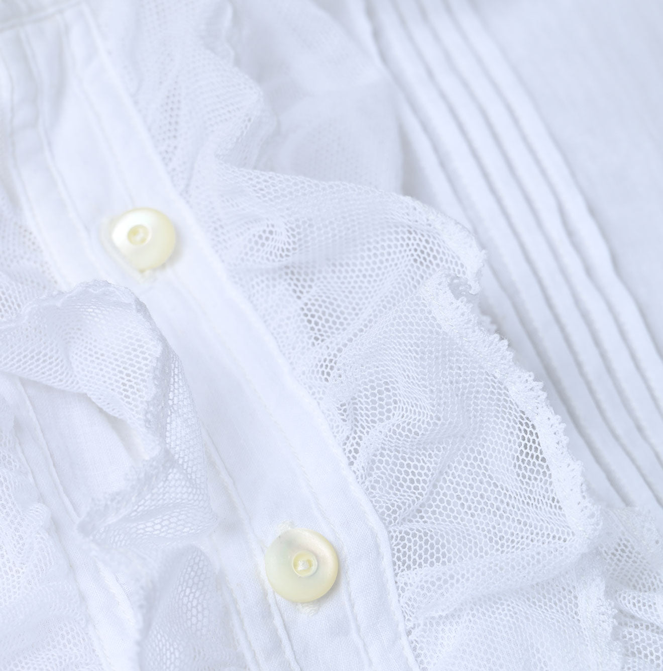 Indian Khadi Tulle Frill Blouse Detail