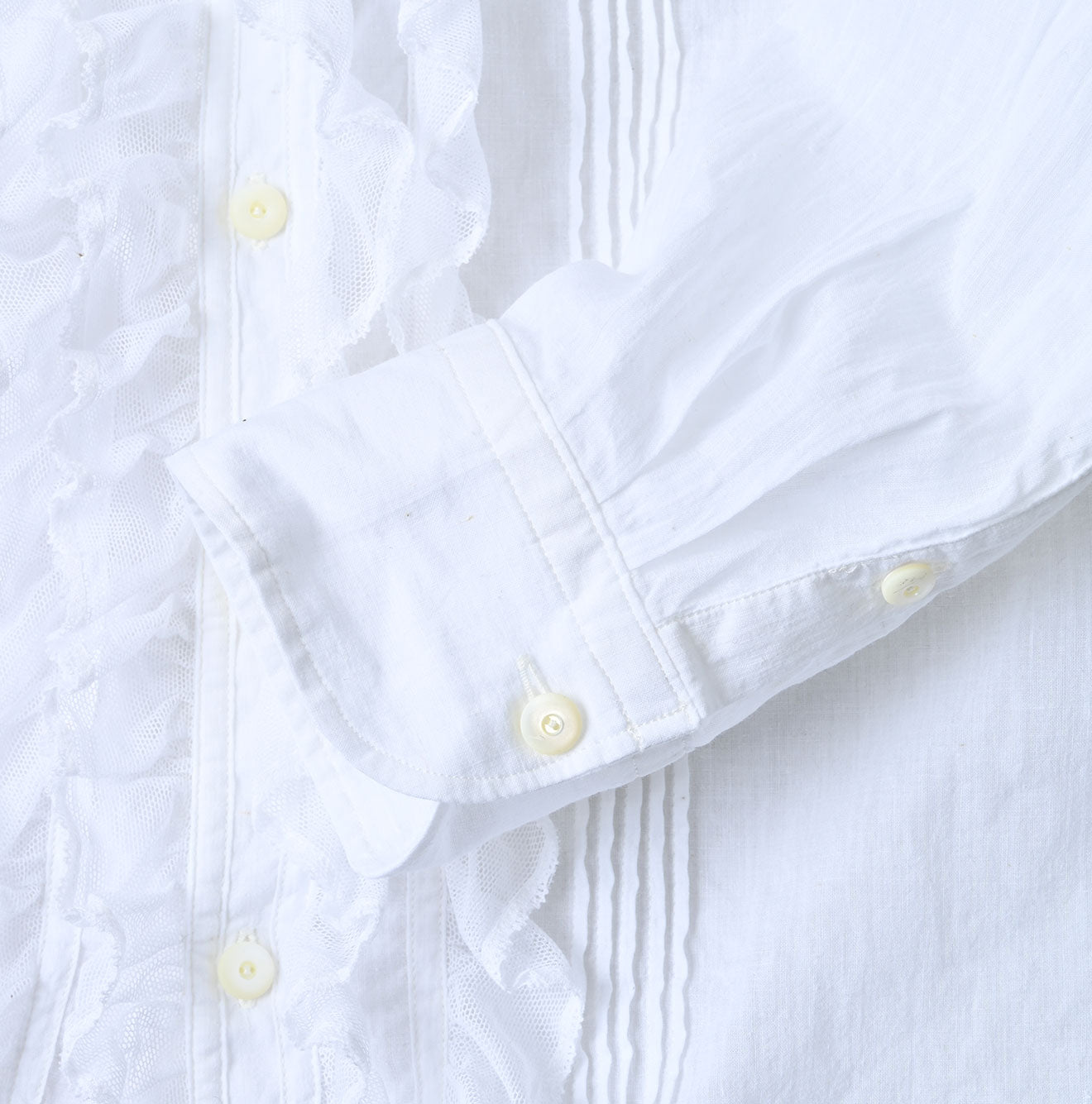 Indian Khadi Tulle Frill Blouse Detail