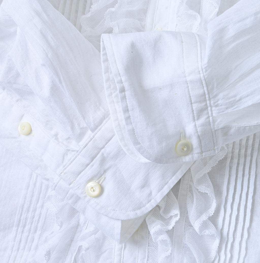 Indian Khadi Tulle Frill Blouse Detail