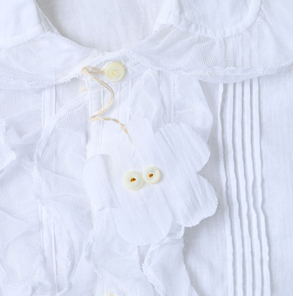 Indian Khadi Tulle Frill Blouse Detail