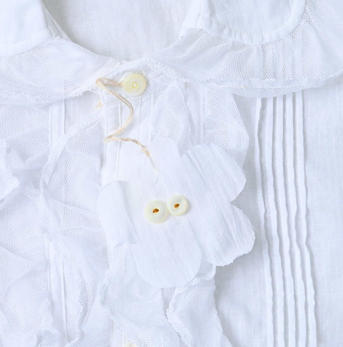 Indian Khadi Tulle Frill Blouse Detail