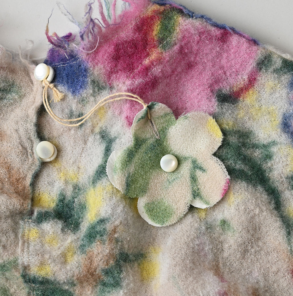 Boiled Wool Jardin Print Poyon Blouse Detail