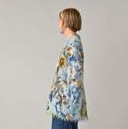 Boiled Wool Jardin Print Poyon Blouse Female Model