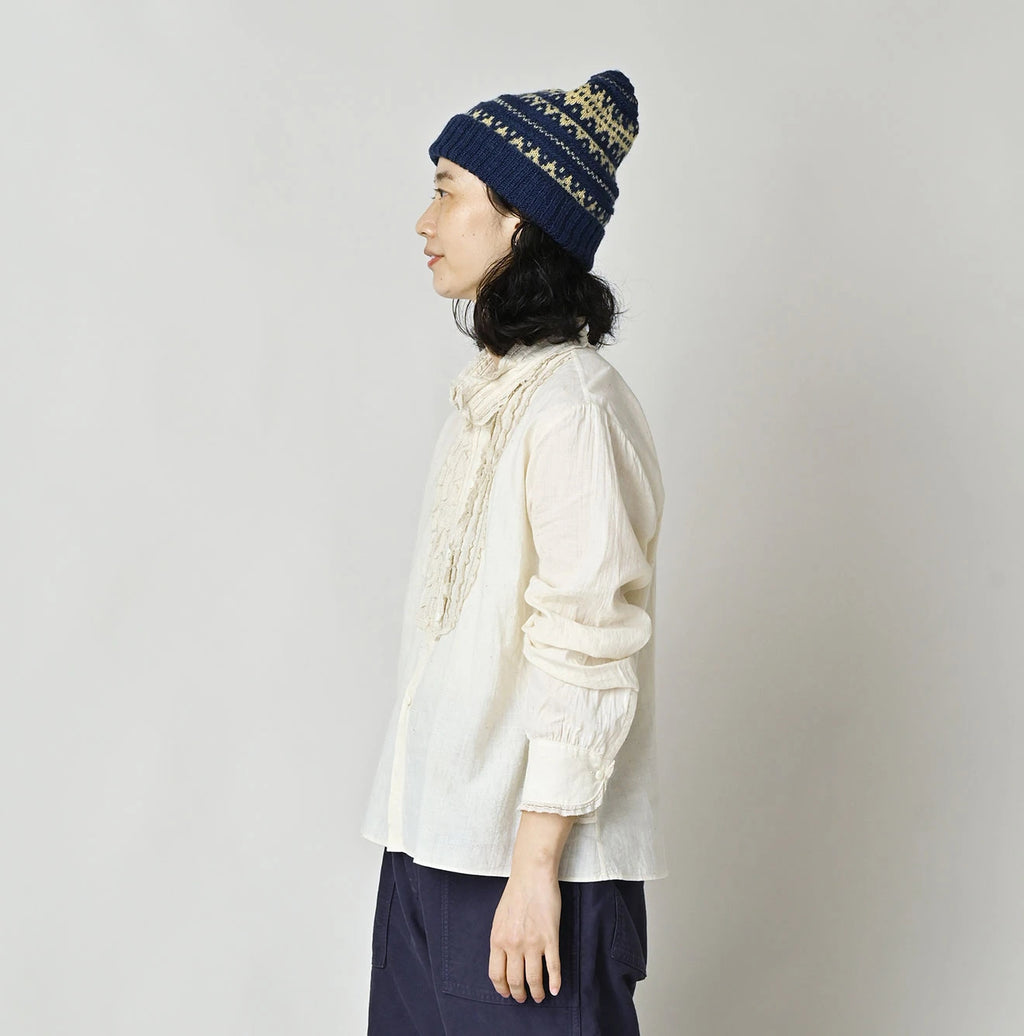 Indian Khadi Stand Collar Square Blouse