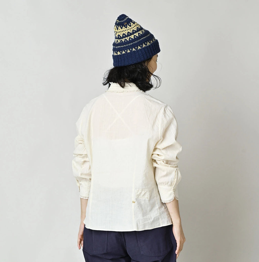 Indian Khadi Stand Collar Square Blouse