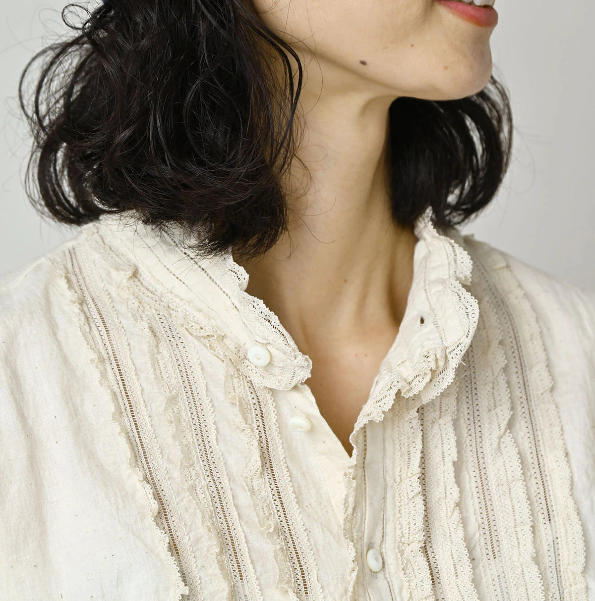Indian Khadi Stand Collar Square Blouse