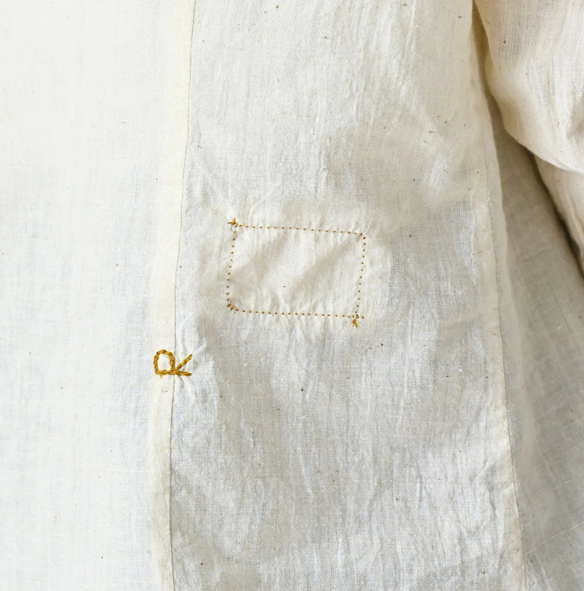 Indian Khadi Stand Collar Square Blouse
