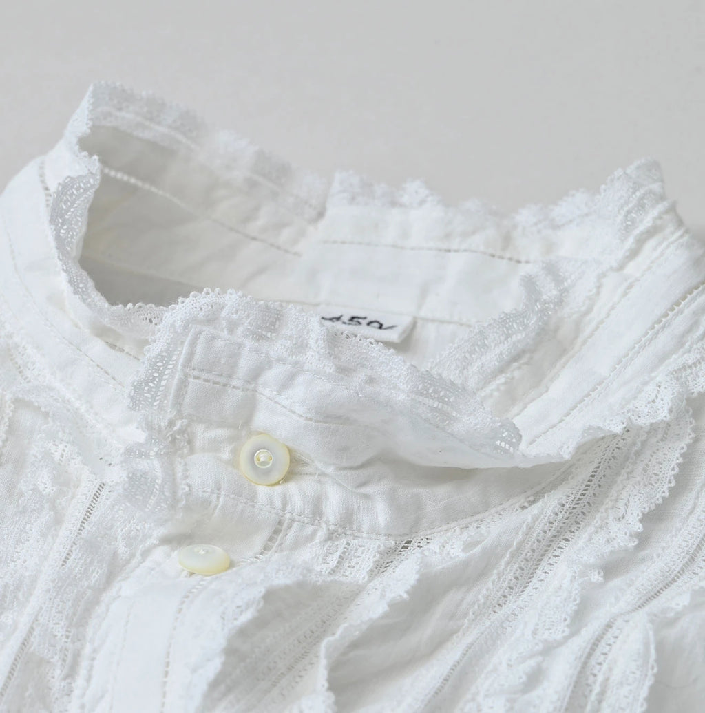 Indian Khadi Stand Collar Square Blouse